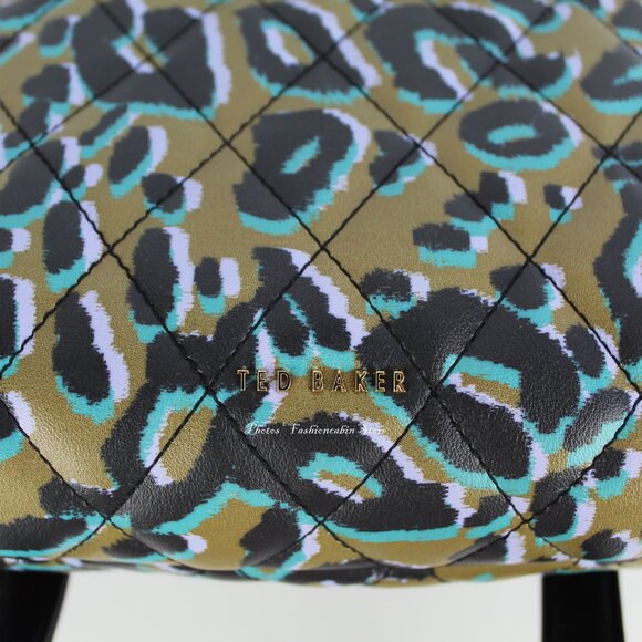 NWT Ted Baker Leopard Quilted Backpack– Stylish & Trendy Bag for Everyday Use - Picture 11 of 14